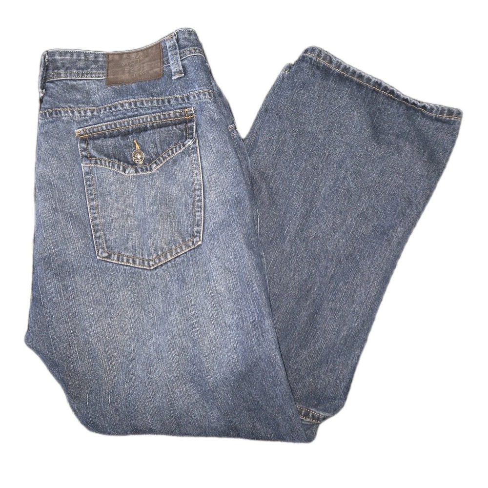 Bill Blass Men 40X32 Classic Preppy Y2K 5 Pockets Medium Wash
